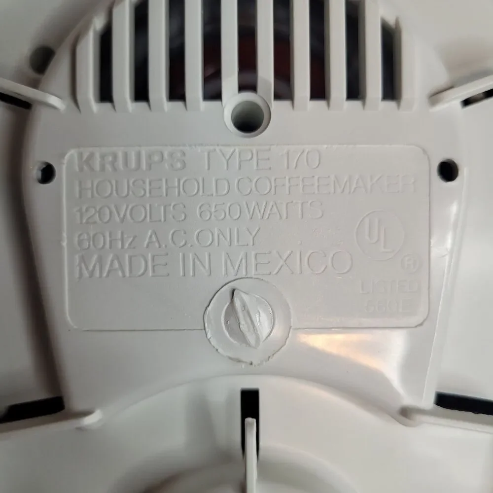 Krups Brewmaster Jr. Coffee Maker 4 Cup Model 170 White w/ Box & Reusable Filter